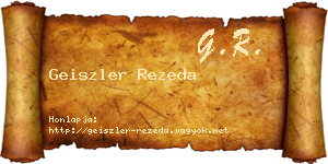 Geiszler Rezeda névjegykártya